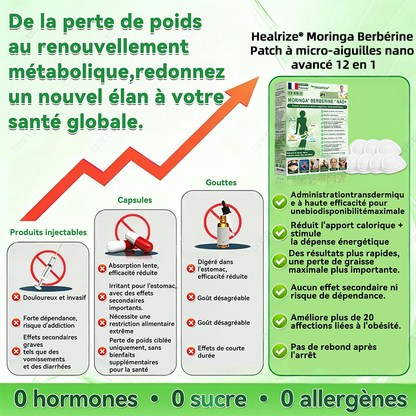 💫 Boutique Officielle de France | 🩺 Healrize® Moringa · Berbérine × NAD+ 12-en-1 Avancé Patch nano à micro-aiguilles — Application une fois par jour, résultats visibles 🎄